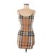 Lovely Day Casual Dress: Tan Plaid Dresses - Women's Size Small