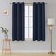funky gadgets Thermal Blackout Curtains, Navy Blue 66x54, Eyelet Rings, Insulated Room Darkening, 2 Panels + Free Tie Backs for Bedroom, Nursery