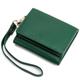 SULCET Women's Wallet RFID Blocking Leather Card Case Minimalist Wristlet Purse Tri-Fold Wallet with Coin Pocket and Key Ring, Green, Minimalist