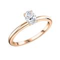 ALLORYA 0.50 Carat (ctw) Oval Lab-Grown White Diamond Solitaire Ring for Her in 14K Rose Gold Size 9