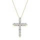 ALLORYA 0.25 Carat Round Lab Grown White Diamond Classic Cross Pendant with 18 inch Gold Chain for Women in 14K Yellow Gold