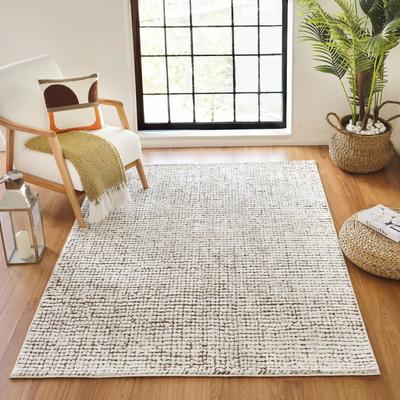 Teppich LIVABLISS "CAGLIARI", braun, B:160cm H:14mm L:213cm, Kunstfaser, Teppiche, Skandi Design, Modern Boho Kurzflor Wohnzimmerteppich, Schlafzimmer Image