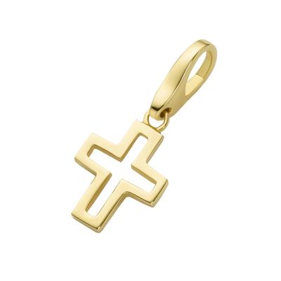 Charm Kreuz "Kreuz, Silber 925", gold, GIORGIO MARTELLO MILANO, Charms, Damen, Silber 925 (Sterlingsilber)