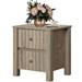 Loon Peak® Jamaul 2 - Drawer End Table & Built-In Outlets Wood in Brown/Gray | 19.6 H x 17.6 W x 15.5 D in | Wayfair