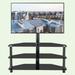 Symple Stuff Aaditya Glass Entertainment Hub: Adjustable Height, Swivel Design, 3-Tiered TV Stand Glass in Black | Wayfair