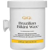 GiGi Brazilian Bikini Wax Microwave Formula - Non-Strip Hair Removal Wax 8 oz