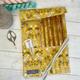 Ochre Floral Knitting Needle Case with stitch marker ring and 7 pockets. Canvas knitting needle roll and organiser. Great knitting gift