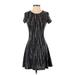 Maeve Casual Dress - A-Line Crew Neck Short sleeves: Black Dresses - Women's Size X-Small