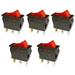 5 Pcs AC 16A/250V 20A/125V 3 Pin Switch 2 Position Red Light On Off SPST Boat AC Rocker Switch KCD3 Switch