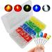 haraqi 500 Pcs 5mm LED Light Emitting Diode Assortment Kit Low Voltage Diffused Diode for DIY PCB Circuit Indicator Lights