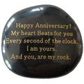 Anniversary Gifts for Him or Her My heart Beats for you Every second of the clock. I am yours. And you are my rock. Engraved rock gift men women