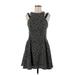 BCBGeneration Cocktail Dress - A-Line Crew Neck Sleeveless: Black Dresses - Women's Size 8