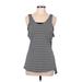 Athleta Active Tank Top: Gray Stripes Activewear - Women's Size Medium