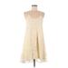 Emmelee Casual Dress - A-Line Scoop Neck Sleeveless: Ivory Print Dresses - Women's Size Medium