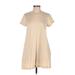 Uniqlo Casual Dress - A-Line: Tan Solid Dresses - Women's Size X-Small