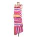 H&M Mama Casual Dress - Midi Scoop Neck Sleeveless: Pink Stripes Dresses - Women's Size Small Maternity