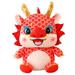 13.7in Chinese New Year Dragon Plush Toy Stuffed Animal Housewarming Dragon Figurine Dragon Doll Toy Red