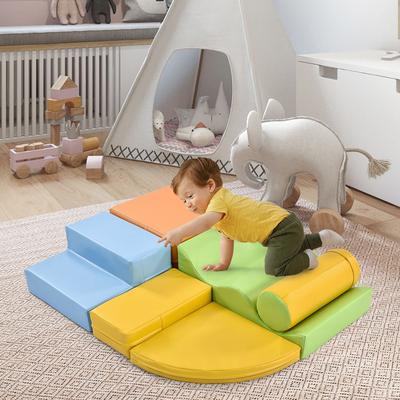 Soft Climb and Crawl Foam Playset 6 in 1, Soft Play Equipment Climb and Crawl Playground for Kids,Kids Crawling