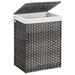 Handwoven Laundry Hamper, 23.8 Gal (90L) Synthetic Rattan Clothes Laundry Basket with Lid, Foldable, Removable Liner Bag