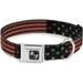 Buckle-Down Dog Collar Seatbelt Buckle Vintage US Flag Stretch 16 to 23 Inches 1.5 Inch Wide Multi Color 1.5 Wide - Fits 16-23 Neck - Medium (DC-W32210-WM)