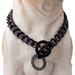 W/W Lifetime Dog Chain Collar Dog Walking Collar 15mm Black Strong Stainless Steel Cuban Link Chain Collar for Small Medium Dogsï¼ˆ26 Inches