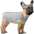 SAWMONG Dog Recovery Suit Recovery Suit for Dogs After Surgery Dog Spay Surgical Suit for Female Dogs Dog Onesie Body Suit for Surgery Male Substitute Dog E-Collar Cone Grey Small