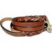 Soft Touch Collars Leather Braided Dog Leash Brown 6ft x 3/4 Inch Naturally Tanned 6 Foot Full Grain Leather Lead