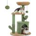 32 Inch Cactus Cat Tower Cat Cave Condo Indoor Cat Tree Multi-Level Modern Cat Climbing Play Tower