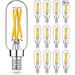 Mlambert 12 Pack E12 Edison Bulb 4W Equal 40W e12 Candelabra Bulbs 2700K Warm White Dimmable T6 T25 Bulb E12 Light Bulb Small Filament LED Bulb for Chandelier Ceiling Fan Wall Sconce 420LM