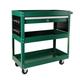 3 Tier Rolling Tool Cart Heavy Duty Utility Cart Tool Organizer with Storage Drawer Industrial Commercial Service Tool Cart for Mechanics Warehouse & Repair Shop Green + Steel + 3 Trays + 1 Drawer
