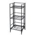 4 and 3 Tier Folding Metal Shelf Black 3 - Tier