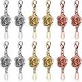 12 Pieces Locking Magnetic Clasps Rose Jewelry Magnetic Clasp Necklace Lobster Clasp Closures Magnetic Clasp Converter Chain Extenders for Jewelry Necklace Bracelet (Gold Silver Rose Gold)