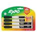 Expo Magnetic Dry Erase Markers with Eraser Fine Tip Black 4 Count