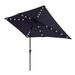 10 x 6.5t Rectangular Patio Solar LED Lighted Outdoor Umbrellas Navy Blue