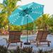 Ainfox LLC Ainfox 10ft Patio Umbrella with Lights Outdoor Solar Umbrella Blue with Base