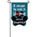 Evergreen House is Not a Home without Pawprints Garden Size Flag | Double Sided Stitching Burlap | Blue | 18-in x 12.5-in | Pet Dog Love | Outdoor Home DÃ©cor Lawn Yard Patio Deck Porch