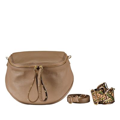 Hausfelder Manufaktur Gürteltasche / Umhängetasche Goldbeschlag Taupe Damen Image