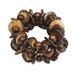 Celebrate Nature,'Brown Sese Wood Double Strand Beaded Bracelet with Discs'