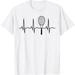 Tennis Heartbeat Tennis Player Tennis Racket ECG Gift T-Shirt