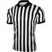 FitsT4 Men s Official Black & White Stripe Referee Shirt Zipper Collared Short Sleeve Umpire Jersey Costume Pro Ref Uniform for Soccer Basketball Football