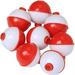 Fishing Bobbers Set Snap Hard ABS on Red/White Fishing Floats Bobbers Push Button Round Buoy Floats Fishing Tackle Accessories Size: 0.5/0.75/1/1.25/1.5/2 Inch 10pcs-50pcs/lot