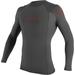 O Neill Youth Basic Skins UPF 50+ Short Sleeve Rash Guard Graphite 12