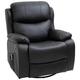 HOMCOM Massage Recliner Chair Manual Reclining Chair with Footrest Remote Black, black