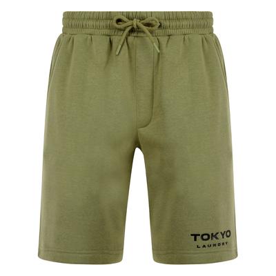 Jogger Shorts Figure Motif Brushback Fleece Jogger Shorts in Deep Lichen Green / L - Tokyo Laundry