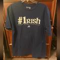 Adidas Shirts | Adidas Notre Dame Football #1rish Shirt L | Color: Blue/White | Size: L