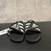 Adidas Shoes | Adidas Adissage Women's 10 Black Striped Fitfoam Adjustable Comfort Slides | Color: Black | Size: 10