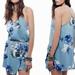 Free People Tops | Free People Intimately Cascades Floral Mini Dress Slip Women's Size Sma | Color: Blue/Green | Size: S