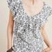 Anthropologie Tops | Anthropologie Dolan Womens Top Left Coast Savannah Printed Ruffle Blouse Size Xl | Color: Black/White | Size: Xl