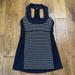 Lululemon Athletica Tops | Lululemon Scoop Neck Compression Tank Top Womens Size 4 Black & White Striped | Color: Black | Size: 4