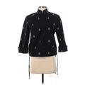 St. John Sport Jacket: Black Floral Motif Jackets & Outerwear - Women's Size P